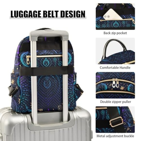 Small Quilted Polyester Backpack with Anti-Theft Pocket for Women Travel main image 6